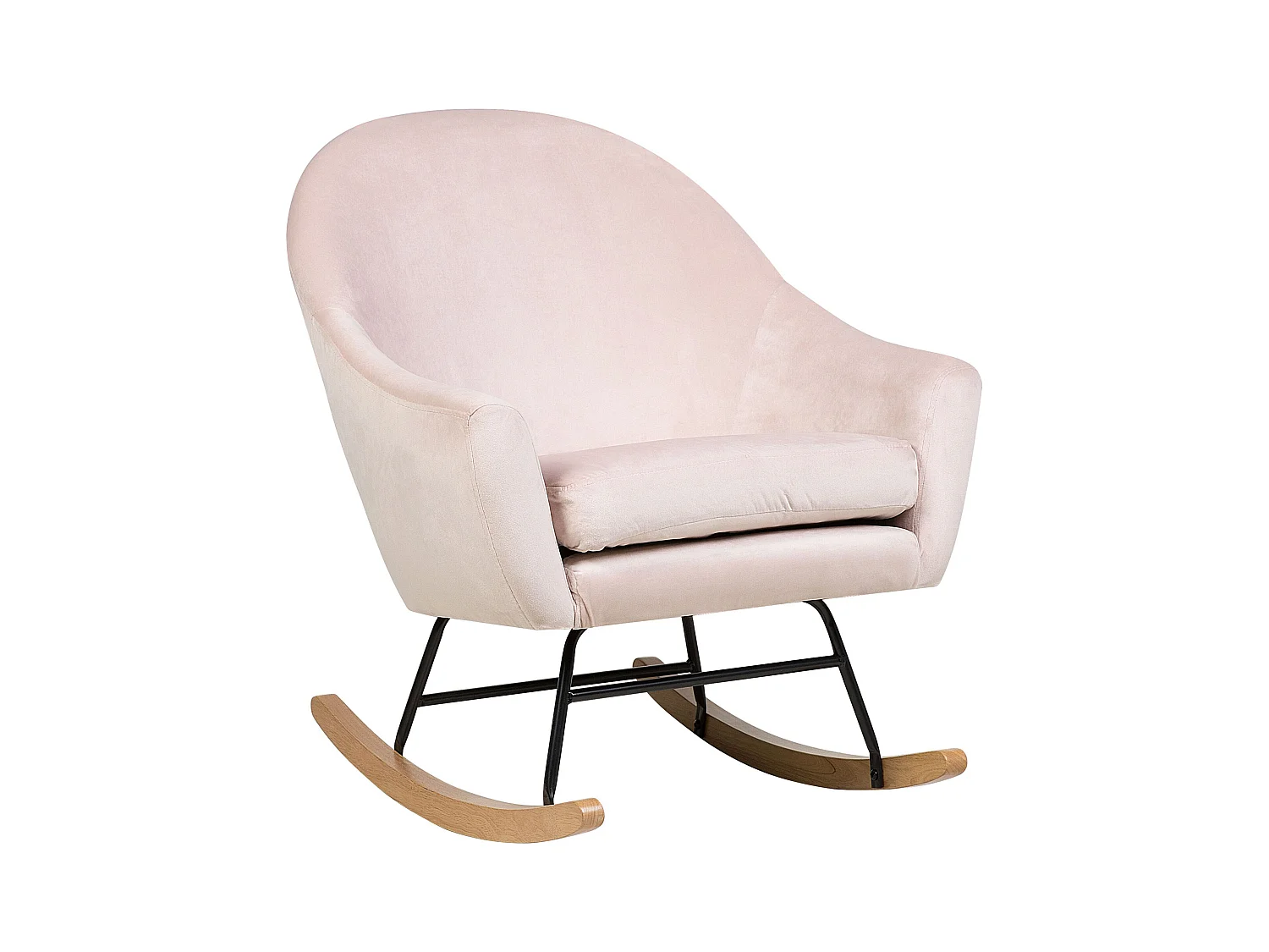 Fauteuil à bascule OXIE Velours Rose pastel