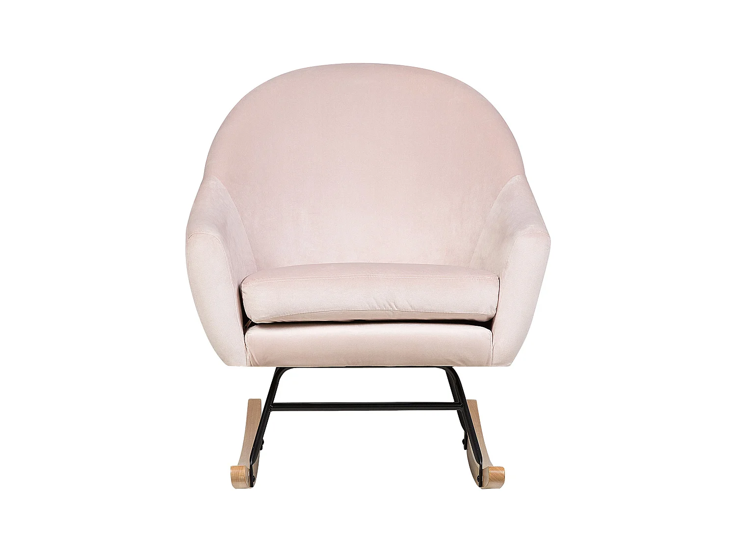 Fauteuil à bascule OXIE Velours Rose pastel