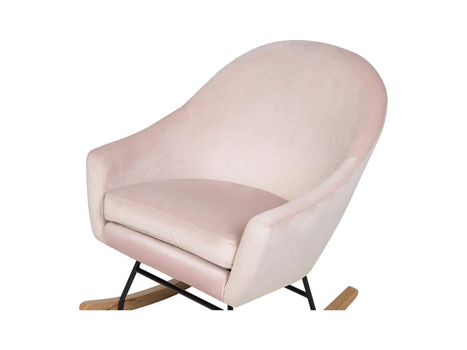 Fauteuil à bascule OXIE Velours Rose pastel