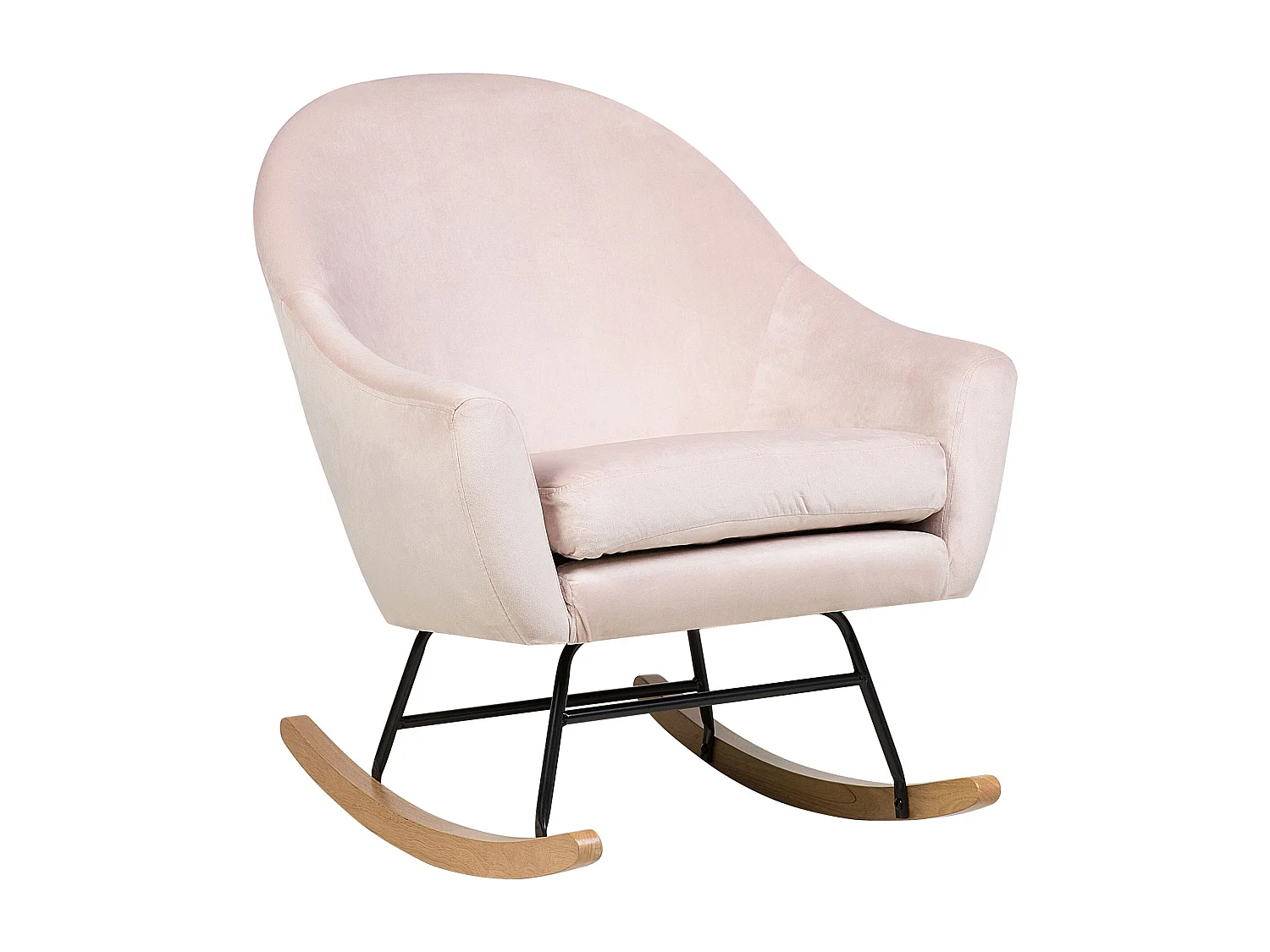 Fauteuil à bascule OXIE Velours Rose pastel