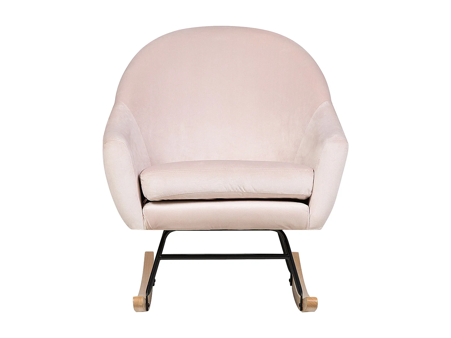 Fauteuil à bascule OXIE Velours Rose pastel