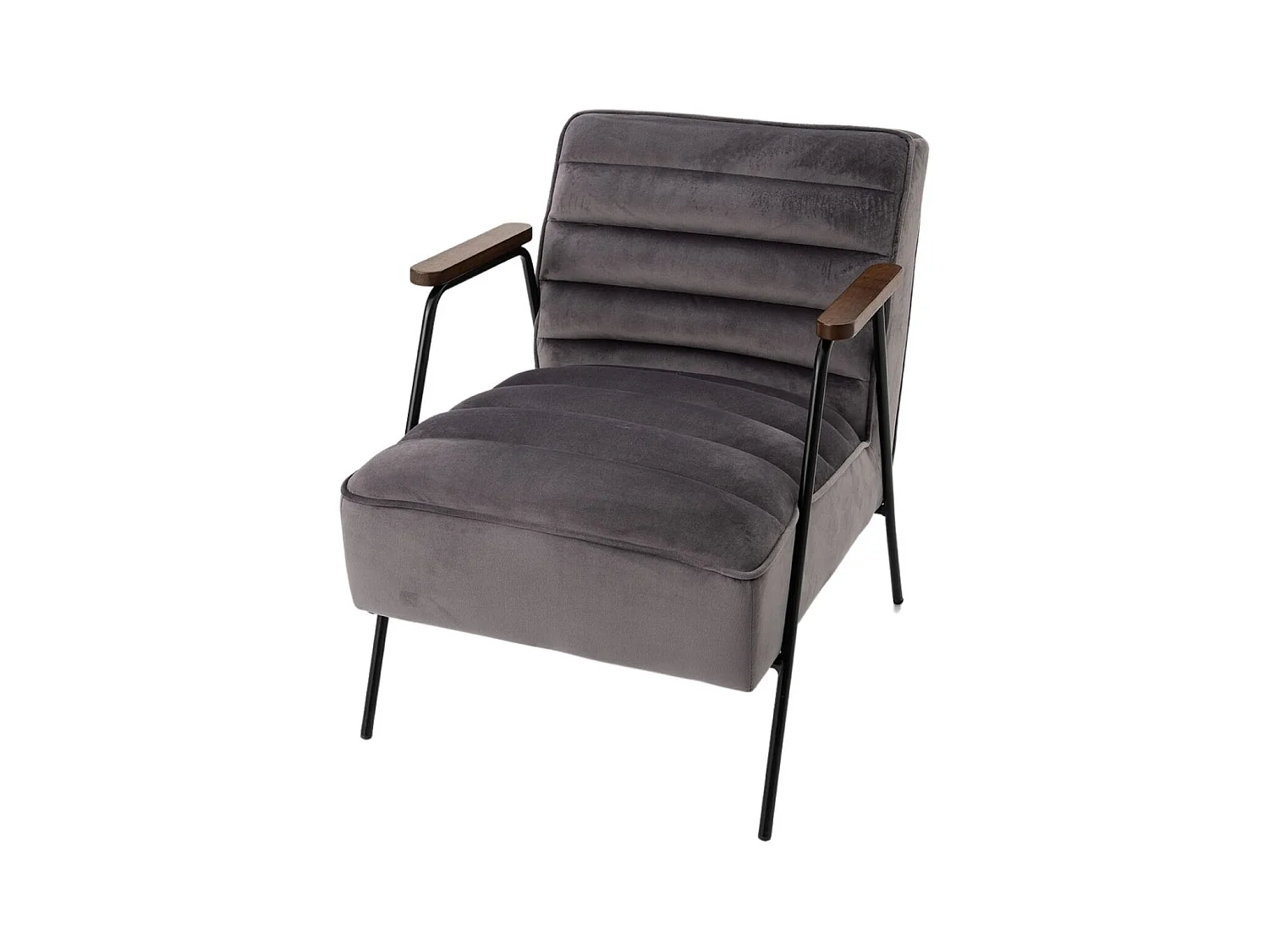 Fauteuil Hutch velours gris