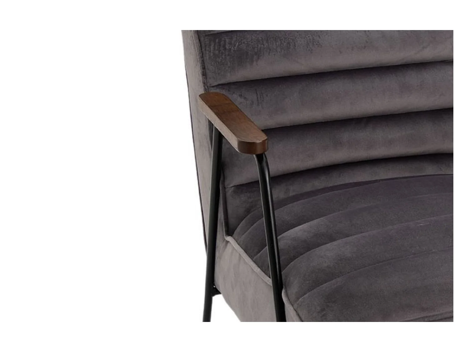 Fauteuil Hutch velours gris