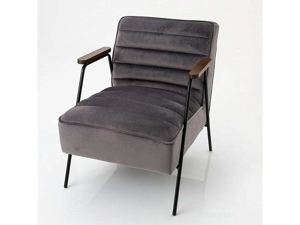 Fauteuil Hutch velours gris