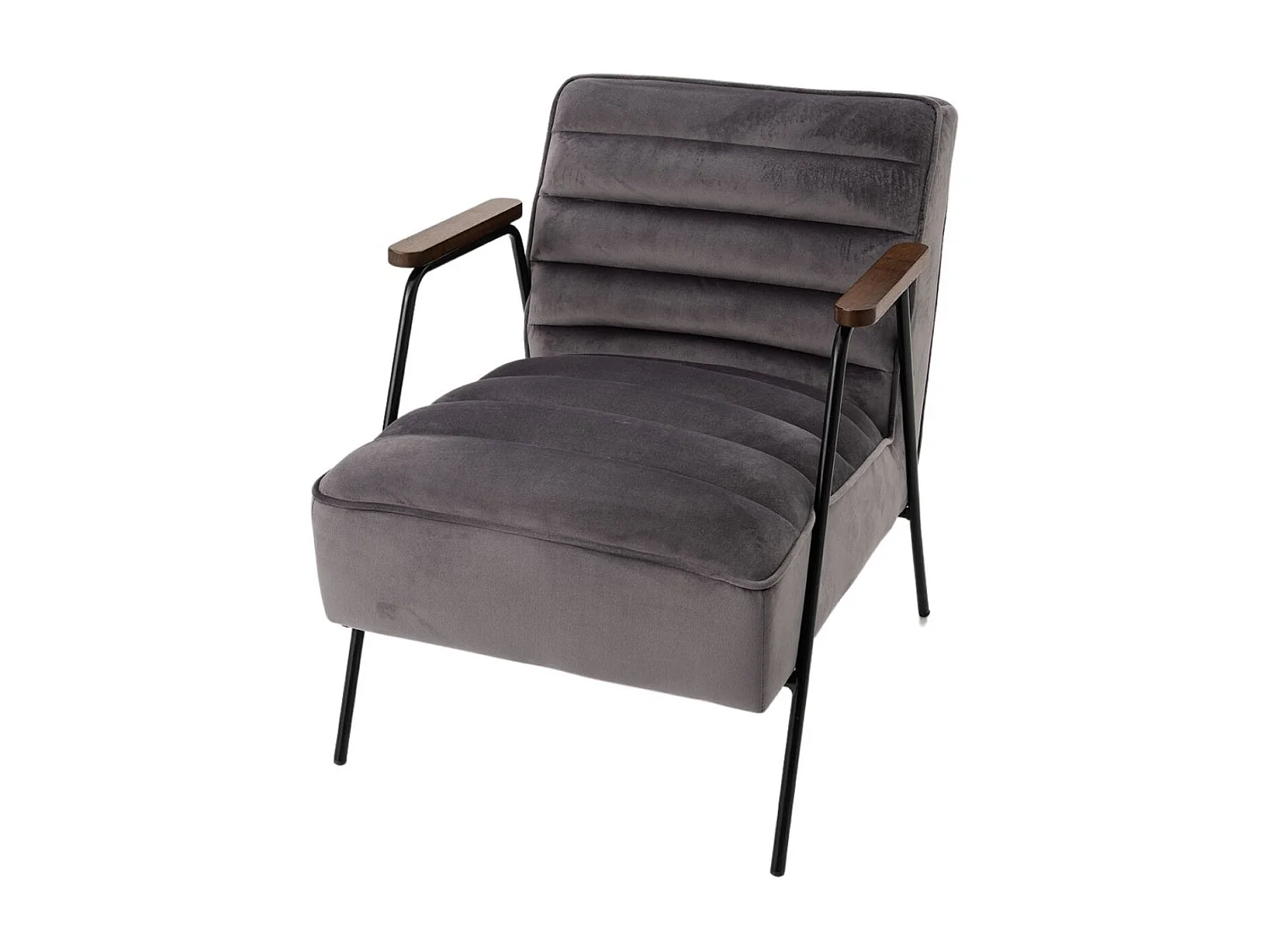 Fauteuil Hutch velours gris