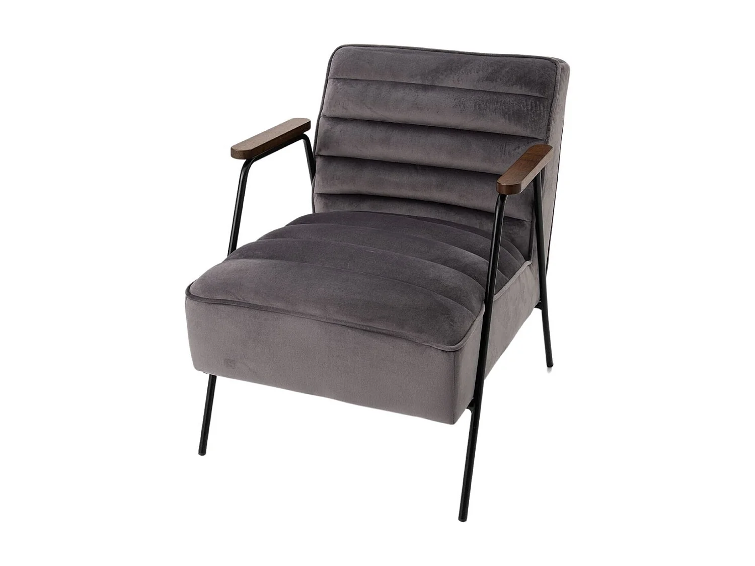 Fauteuil Hutch velours gris