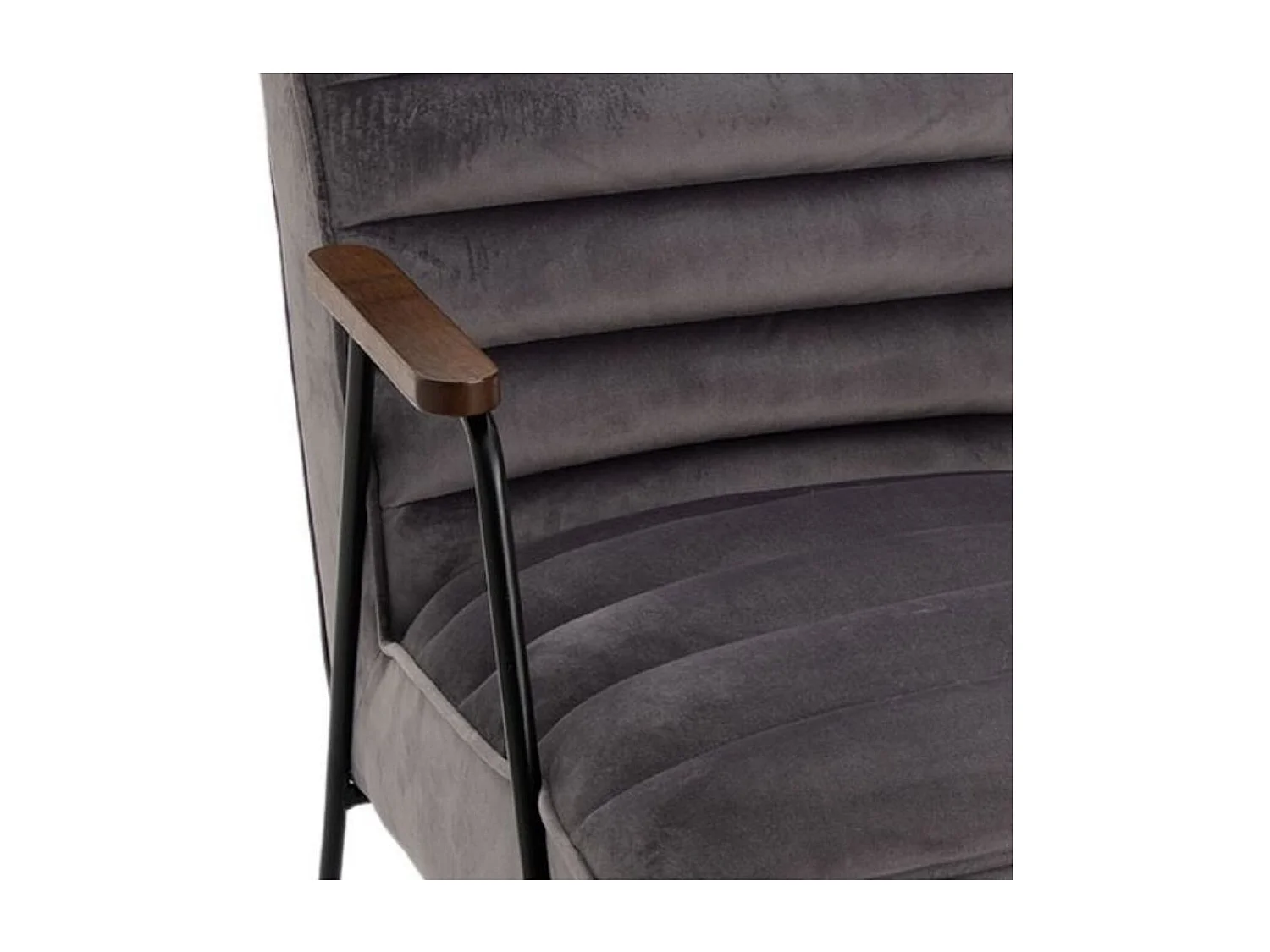 Fauteuil Hutch velours gris