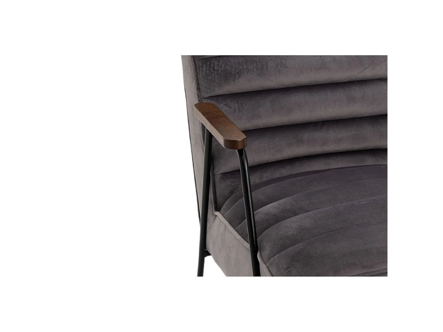 Fauteuil Hutch velours gris