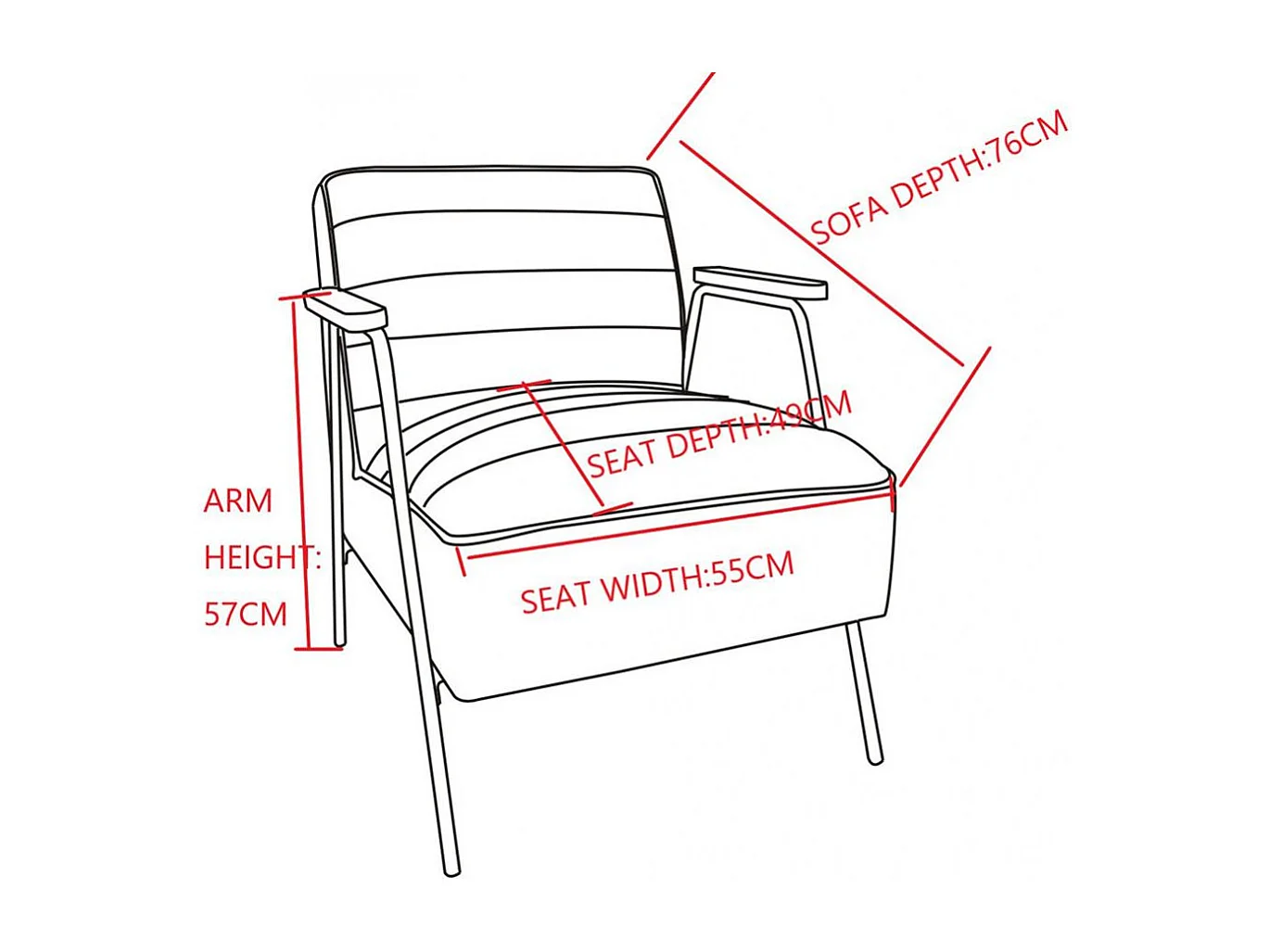Fauteuil Hutch orange