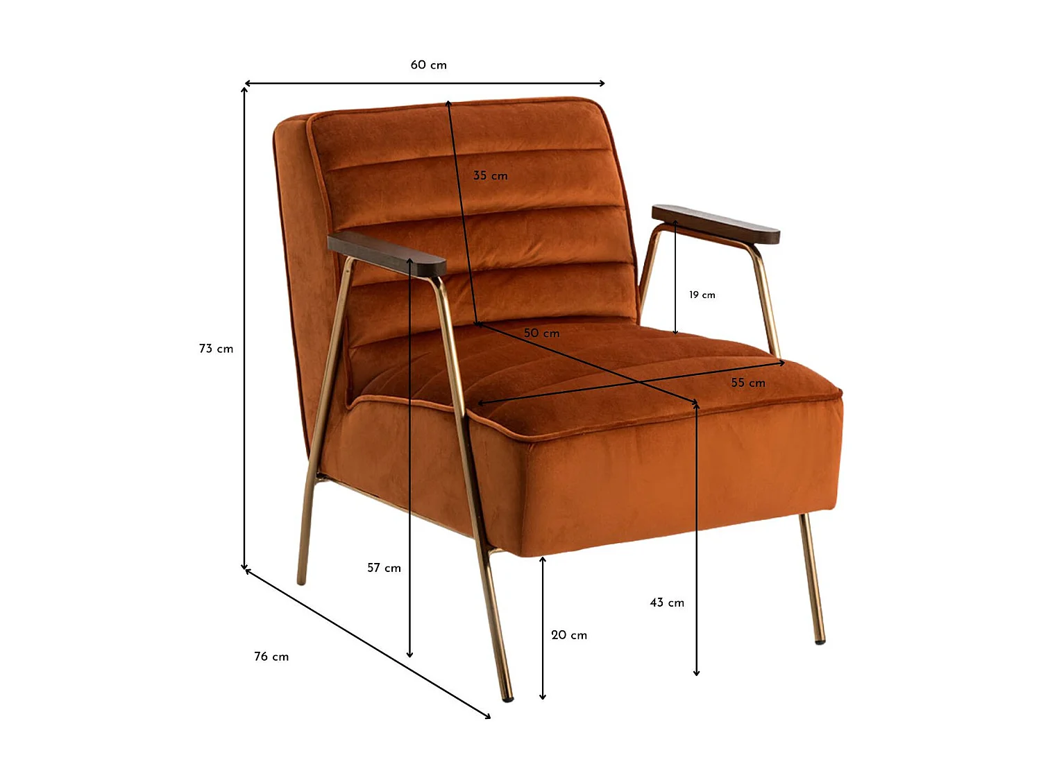 Fauteuil Hutch orange