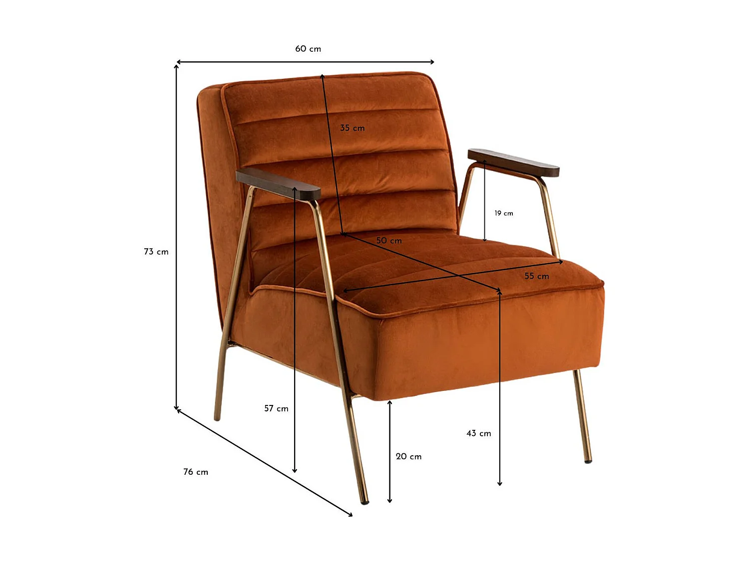 Fauteuil Hutch orange