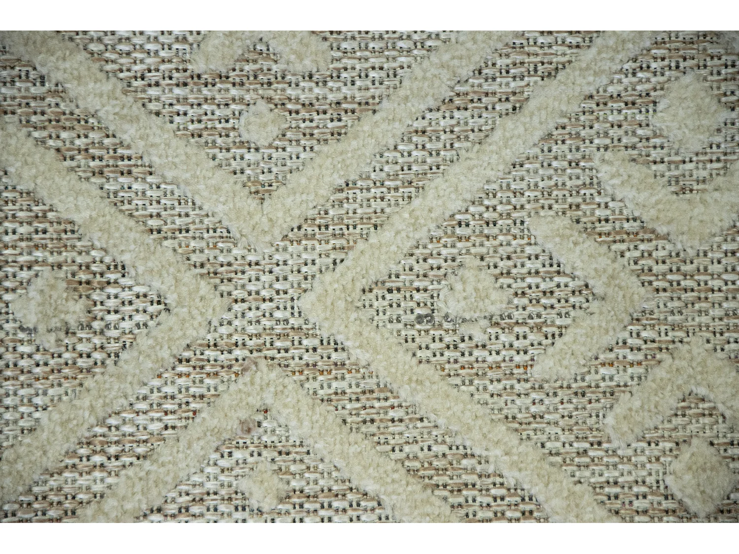 Tapis De Salon, Chambre D 'intérieur Jute Motifs Ethniques Blanc Et Beige Scandinave 100x150 Cm