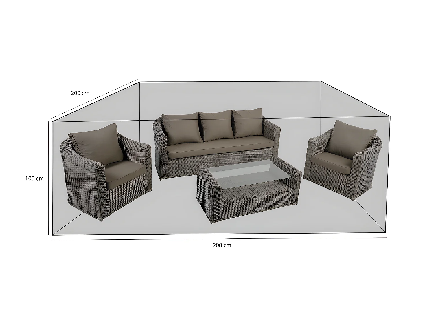 Housse De Protection Grand Salon 200x200x100 Cm