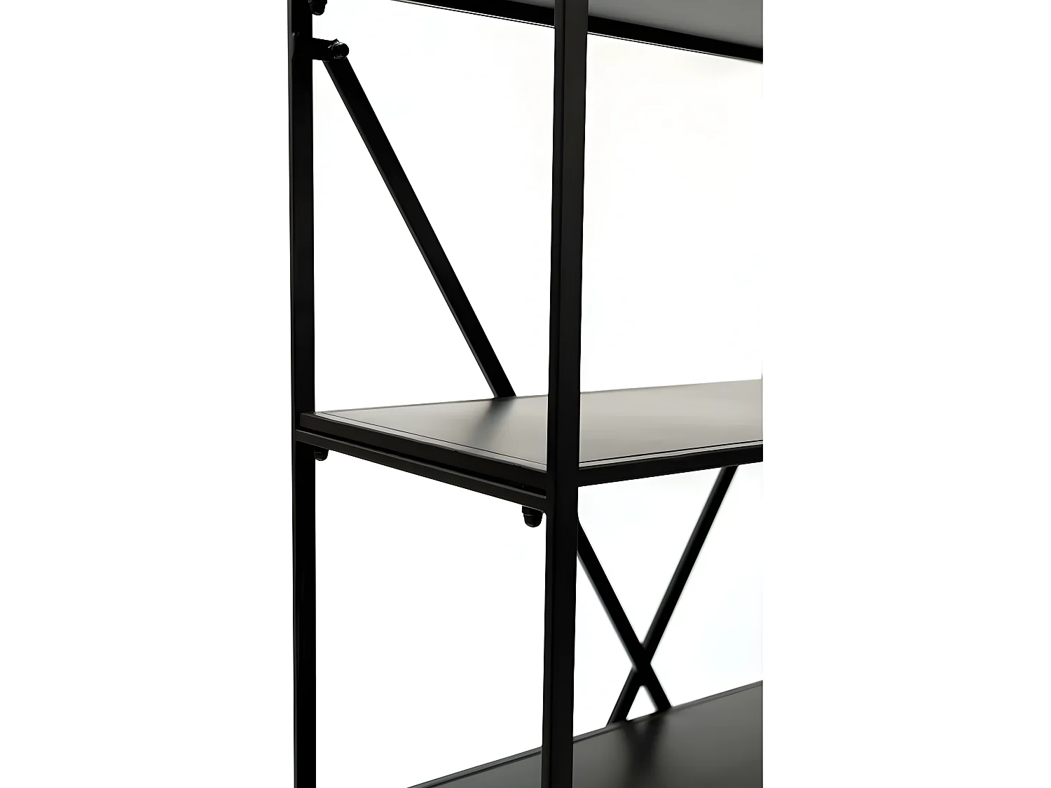 Etagère, Bibliothèque Chambre Salon Avec 5 Plateaux Rangement Industriel Métal Noir 86x36x155cm