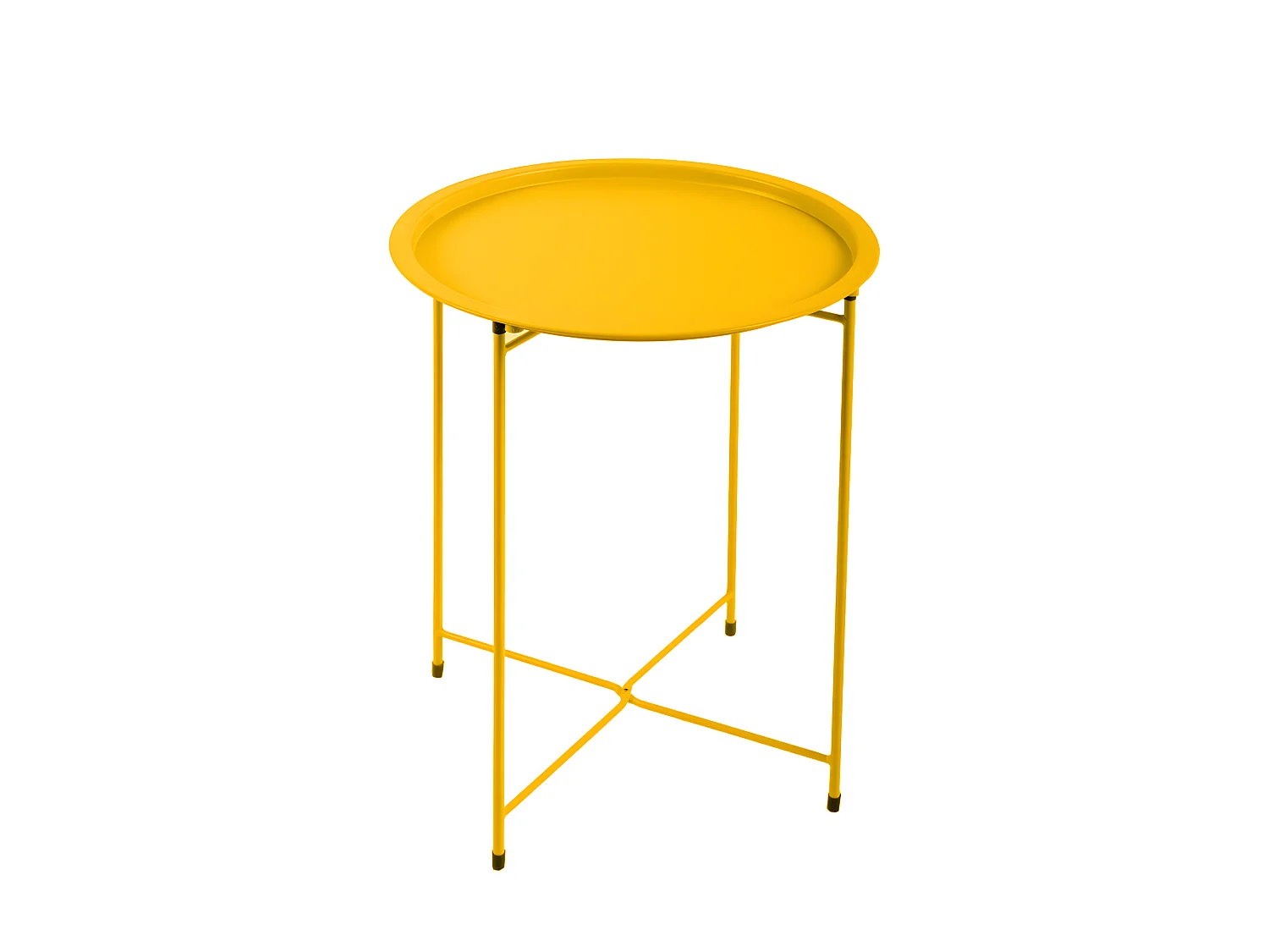 Table Basse Ronde En Acier Maeva Jaune Solaire