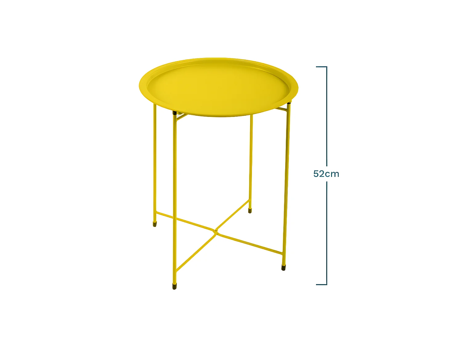 Table Basse Ronde En Acier Maeva Jaune Solaire