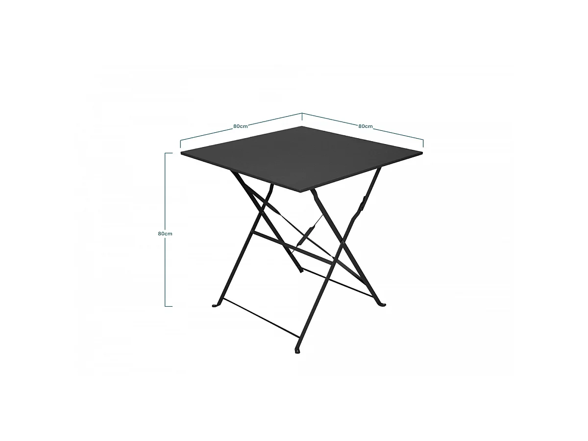 Table Pliante Bistro 70x70 Cm Graphite