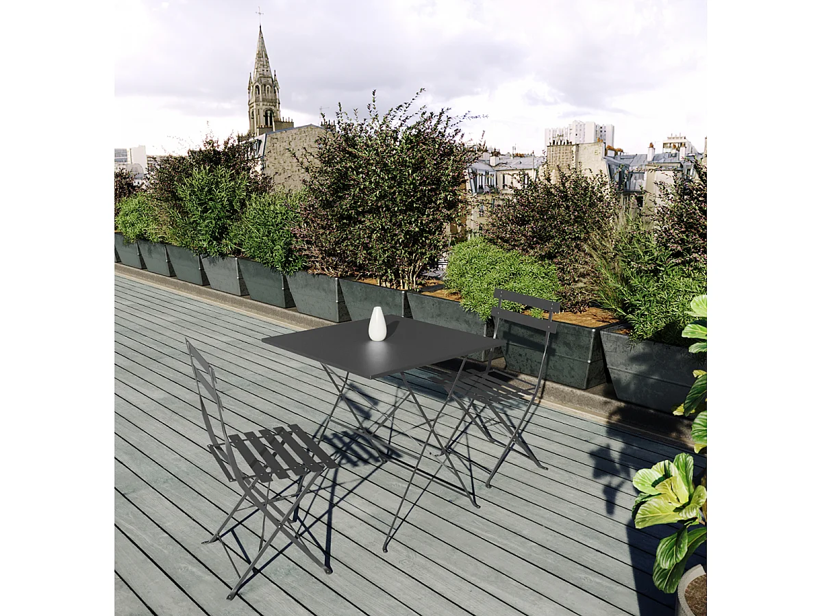 Table Pliante Bistro 70x70 Cm Graphite