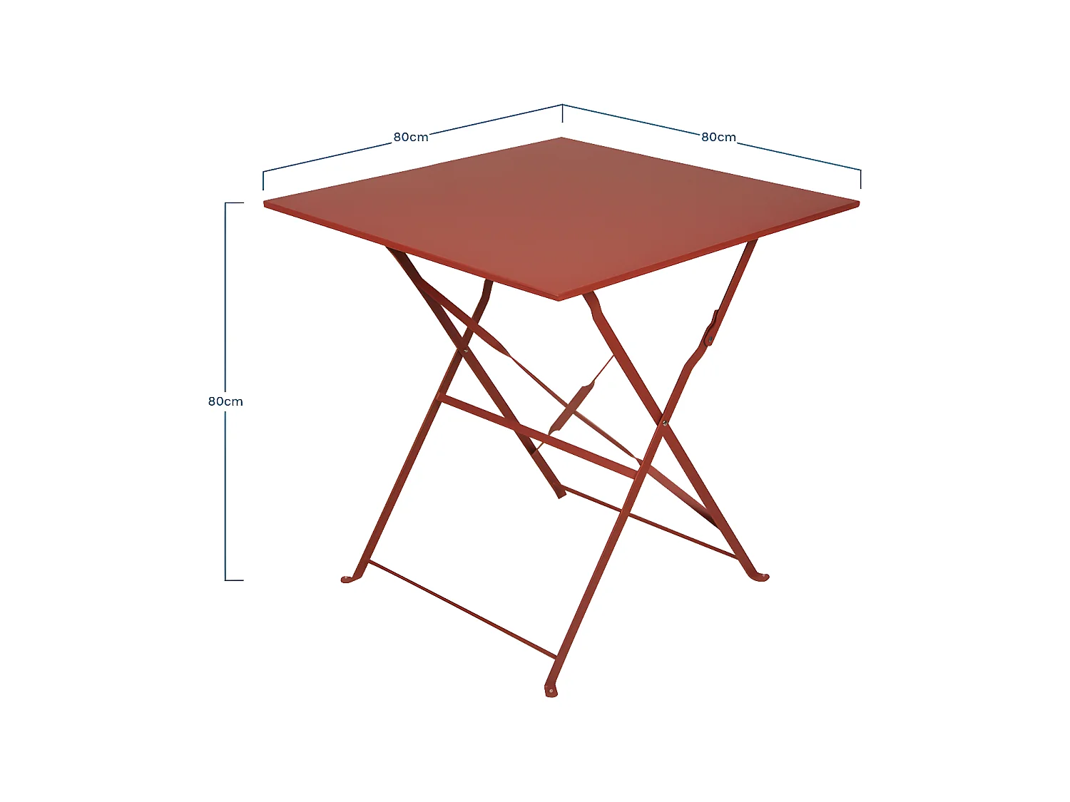Table Pliante Bistro 70x70 Cm Terracotta