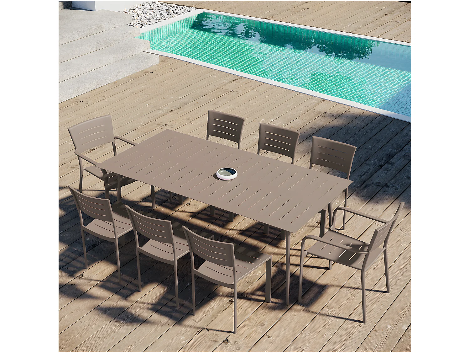 Table Rectangulaire En Aluminium Inari Coloris Muscade