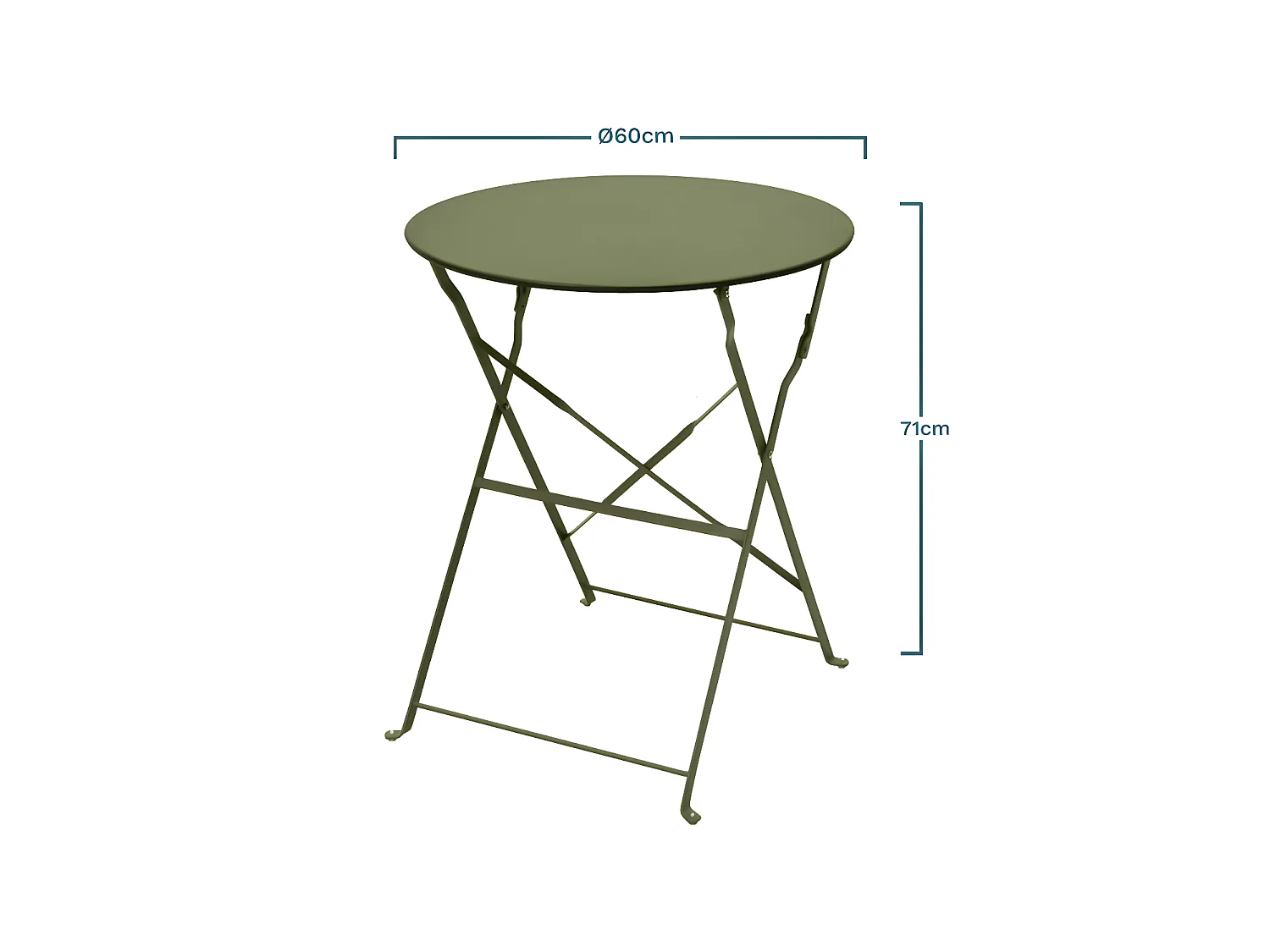 Table Pliante Bistro 60 Cm Kaki