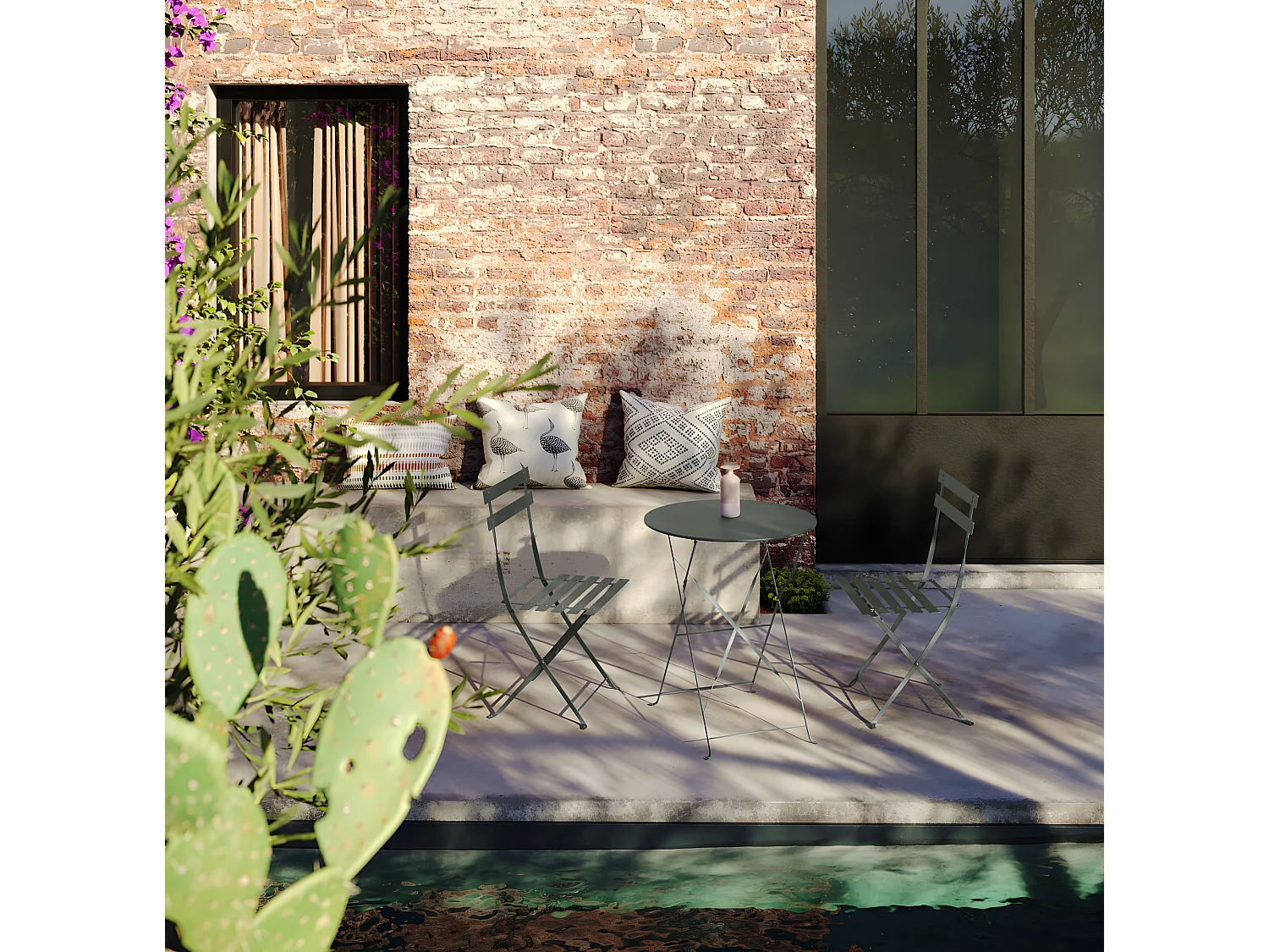 Table Pliante Bistro 60 Cm Kaki