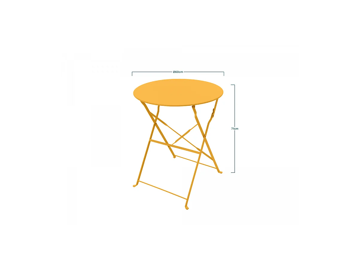 Table Pliante Bistro 60 Cm Jaune Solaire