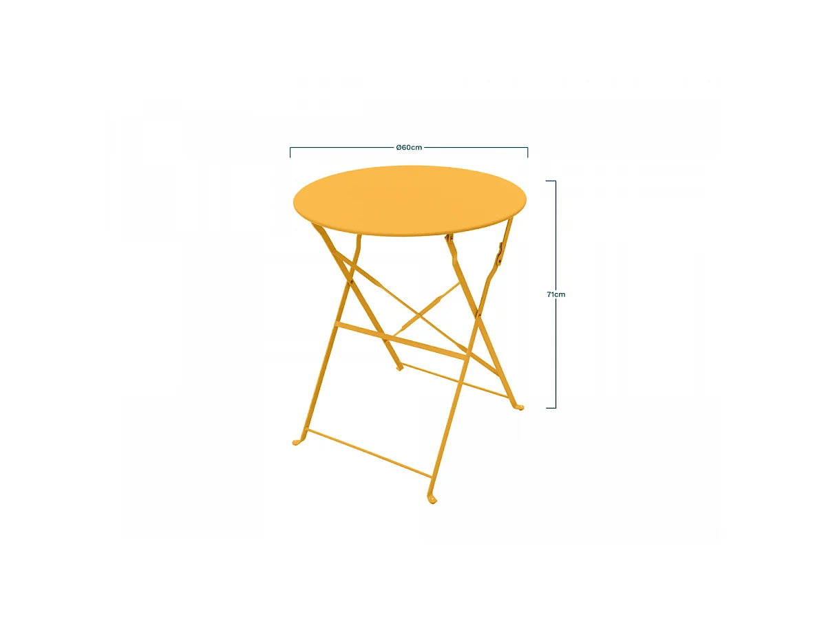 Table Pliante Bistro 60 Cm Jaune Solaire
