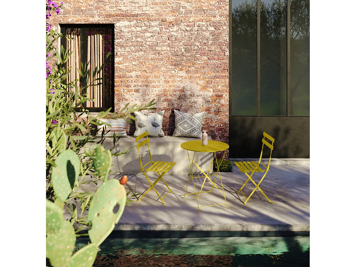 Table Pliante Bistro 60 Cm Jaune Solaire