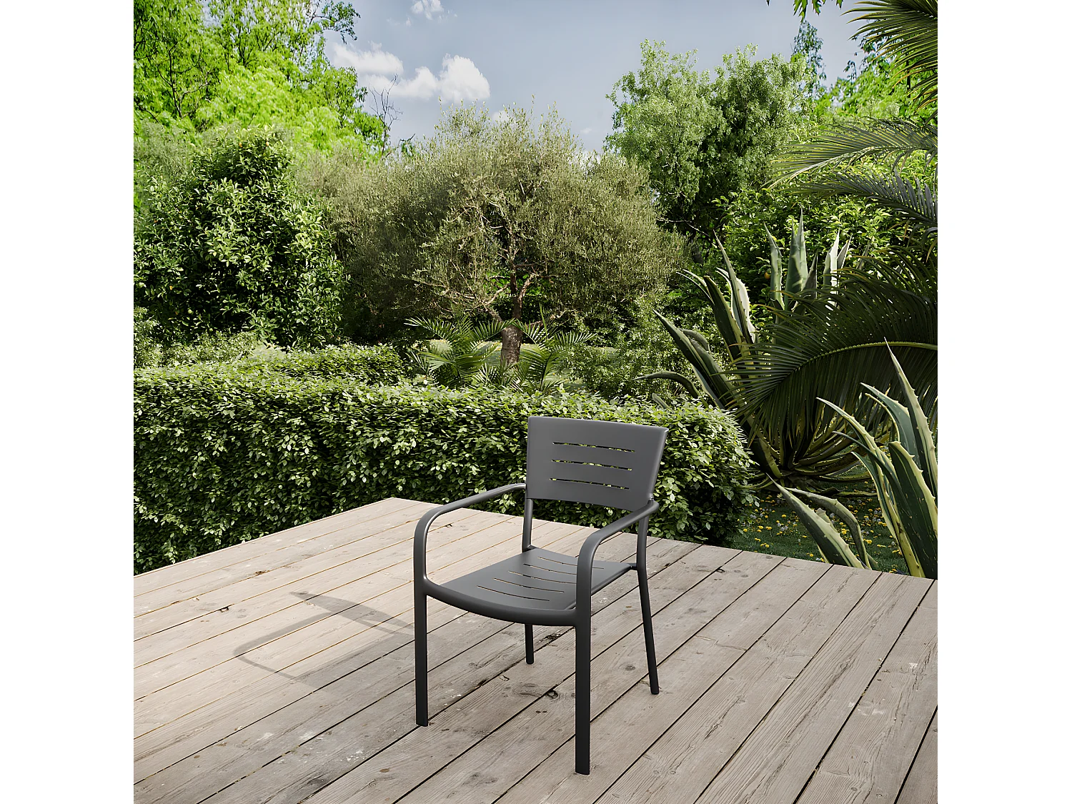 Lot De 4 Fauteuils Empilables Inari Carbone