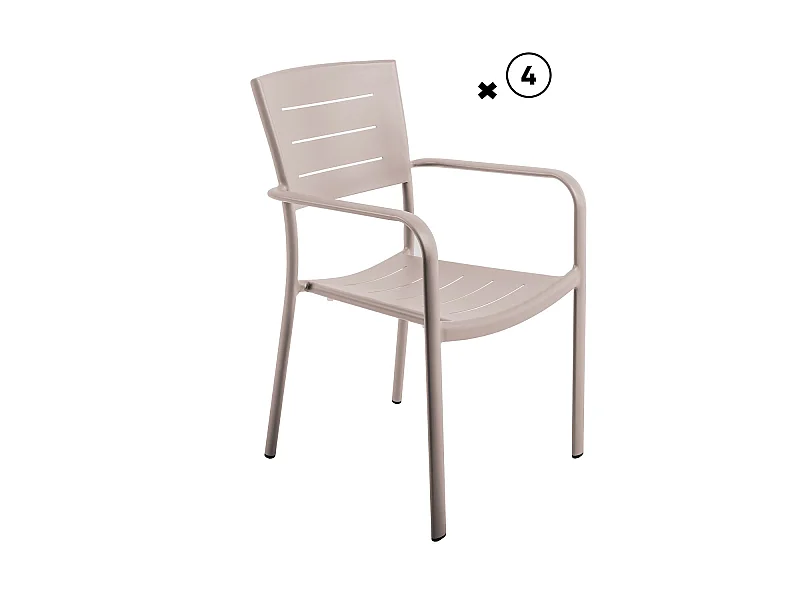 Lot De 4 Fauteuils Empilables Inari Coloris Muscade