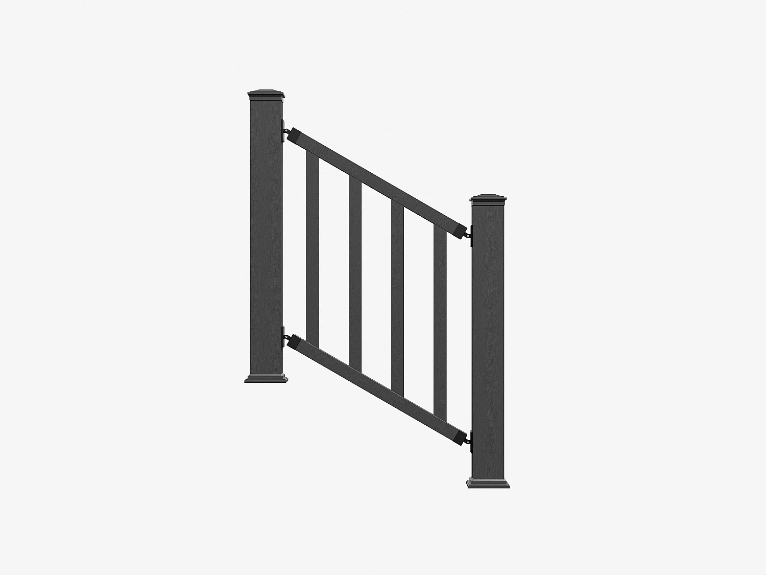 Garde-corps en composite à poser sur escalier - Kit de départ - H100 x L100 cm - Anthracite - GUARO