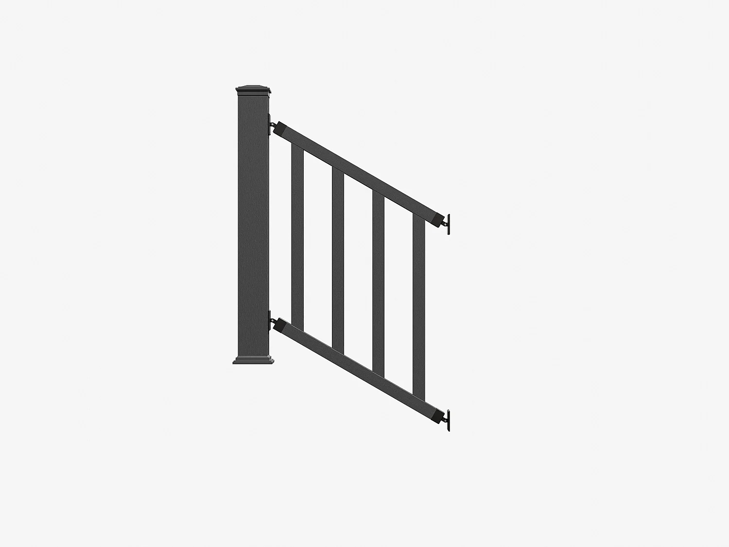Garde-corps en composite à poser sur escalier - Kit extension - H100 x L100 cm - Anthracite - GUARO