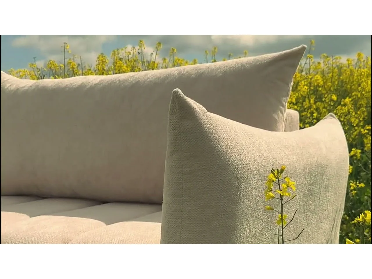 Canapé d'angle convertible universel Flo, tissu Mela olive (105)
