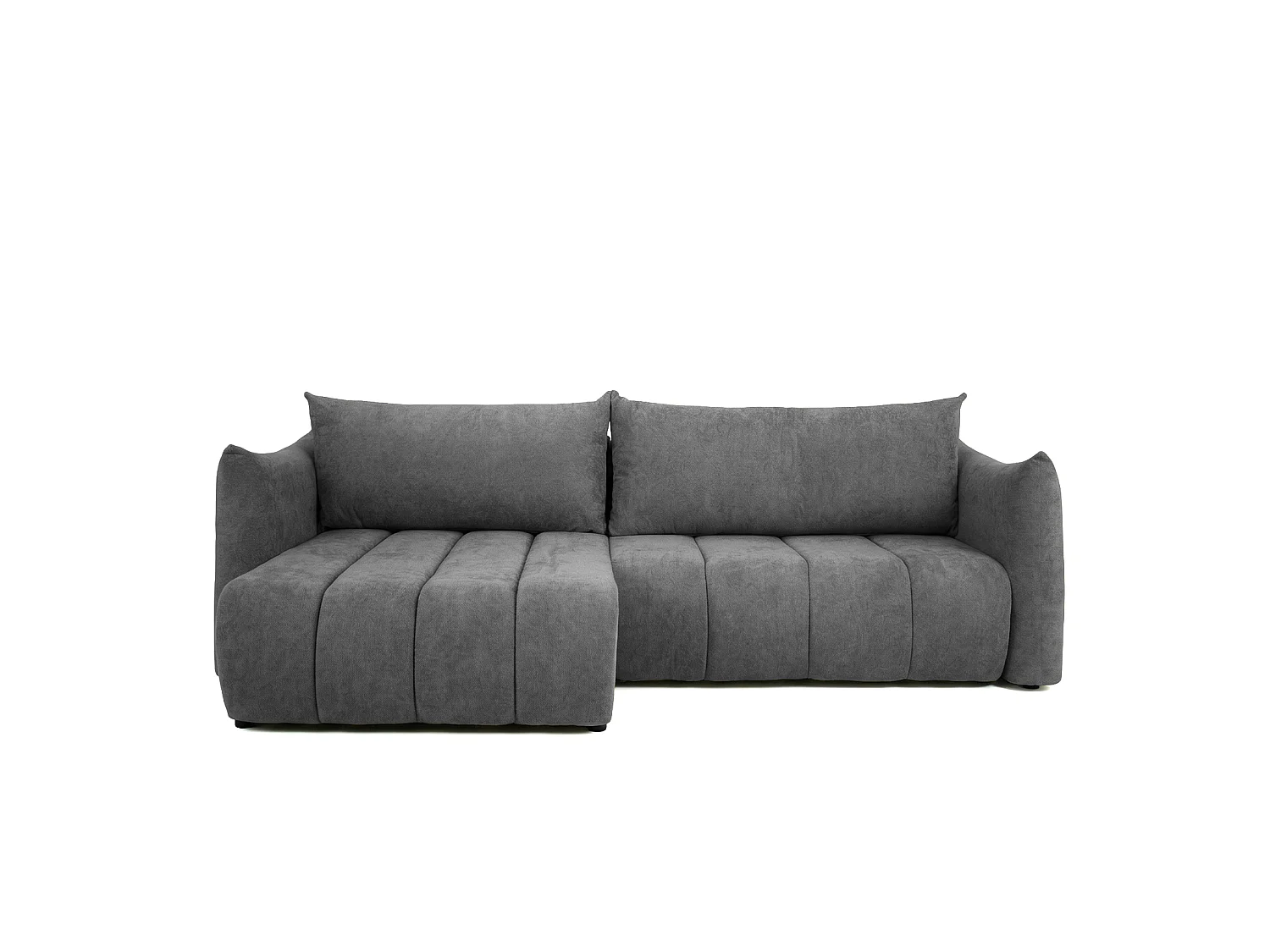 Canapé d'angle convertible polyvalent Flo, tissu Mela gris (30)
