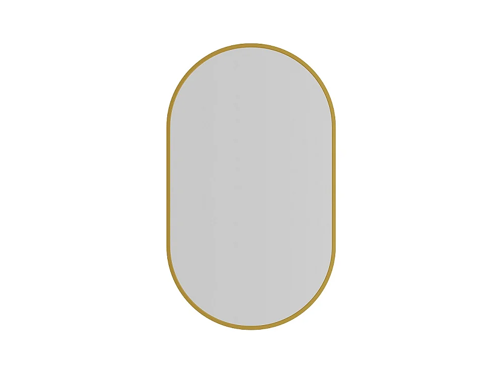 Miroir mural ovale 50 × 75 cm - Miroir de salle de bain en forme de capsule - Miroir décoratif monté au mur en alliage d'aluminium - or