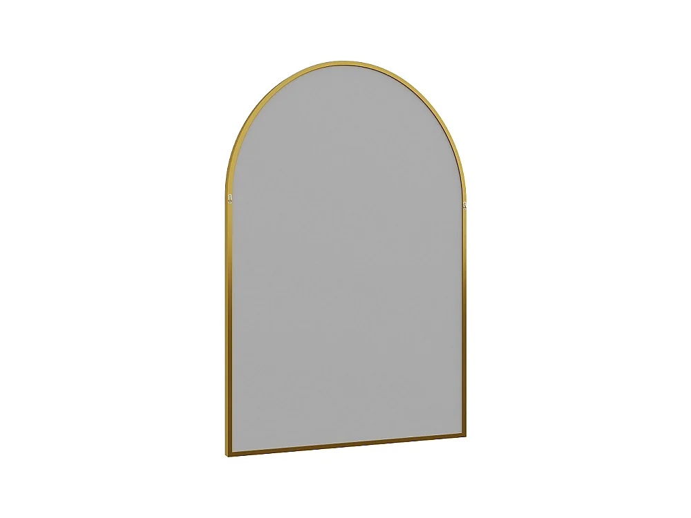 Miroir mural arcé 61×91 cm - Miroir de salle de bain à cadre en aluminium métallique - Miroir de vanité à monture murale haute définition - Or