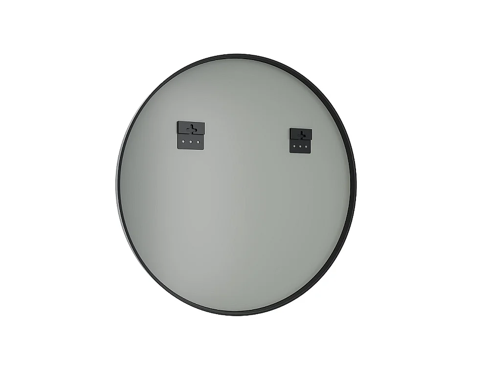 Miroir mural rond 75cm de diamètre - Miroir de salle de bain avec cadre en alliage d'aluminium - Miroir décoratif monté au mur, Miroir de vanité - Noir