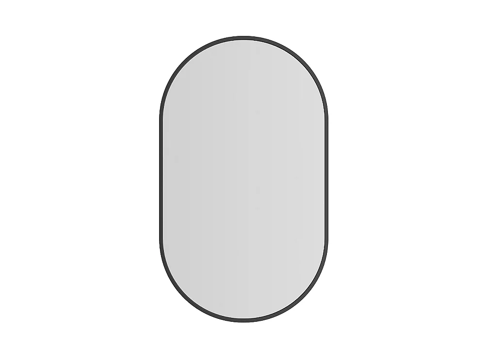 Miroir mural ovale 50 × 75 cm - Miroir de salle de bain en forme de capsule - Miroir décoratif monté sur mur en alliage d'aluminium - Noir