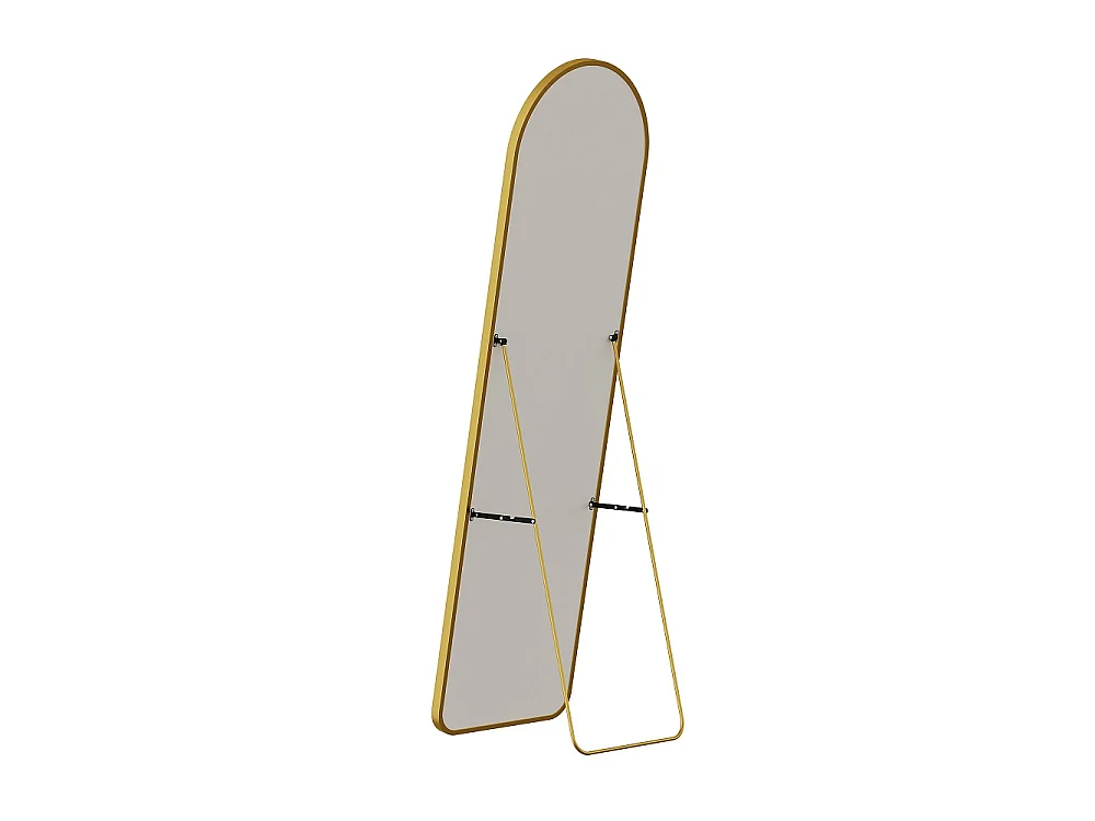 Arché miroir longueur complète 40 × 150 cm - cadre en aluminium dressing miroir avec LED - mur monté / miroir debout au sol, éclairage 3 couleurs - Or