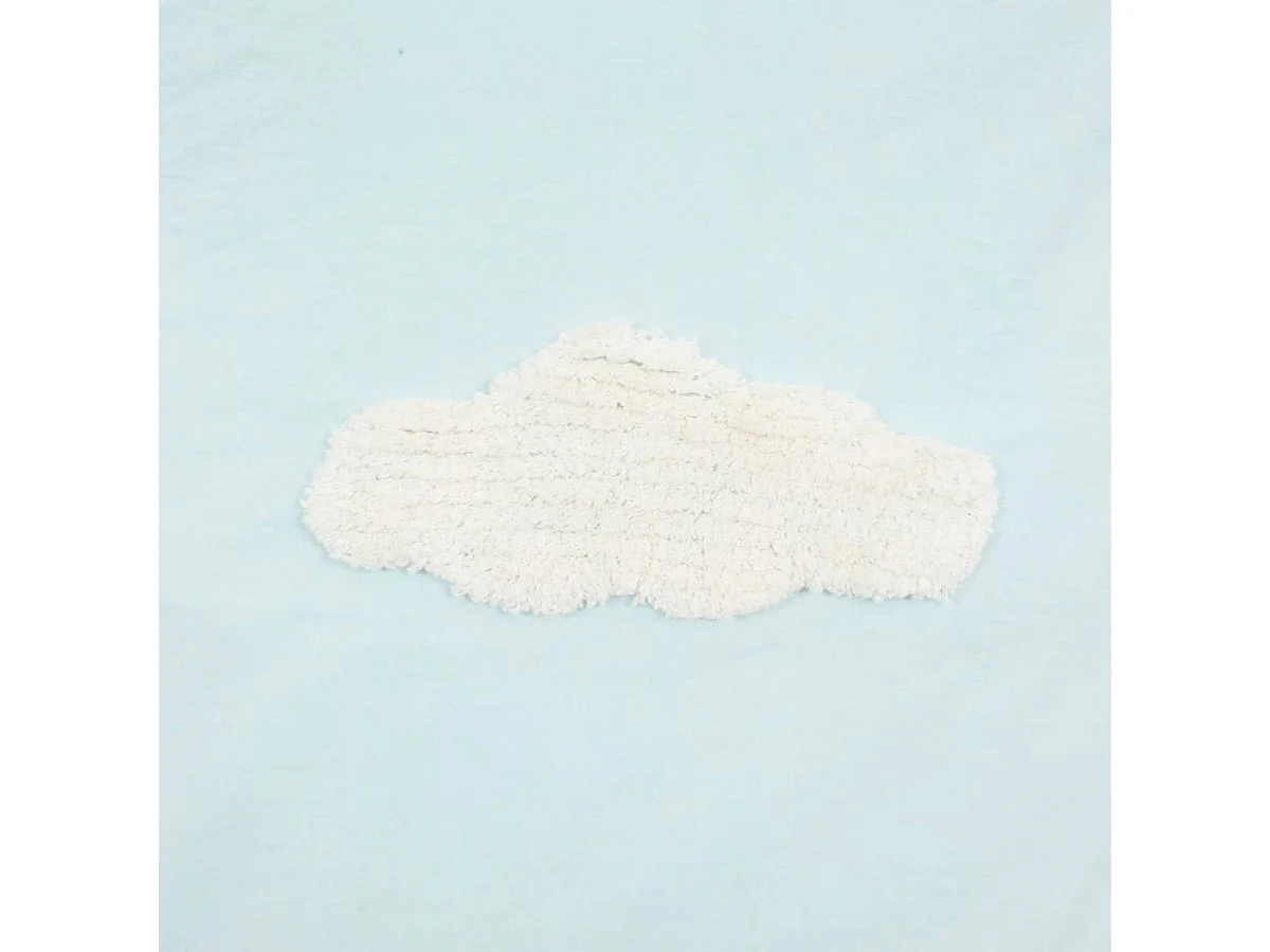 Parure de Lit Tufté "Nuages" 140x200cm Bleu Clair