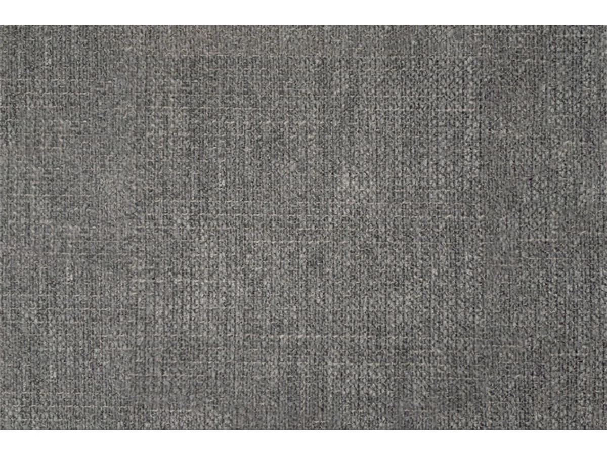Lit 150x190cm avec tête de lit lignes tissu et sommier tapissier gris anthracite - Hauteur totale : 35cm