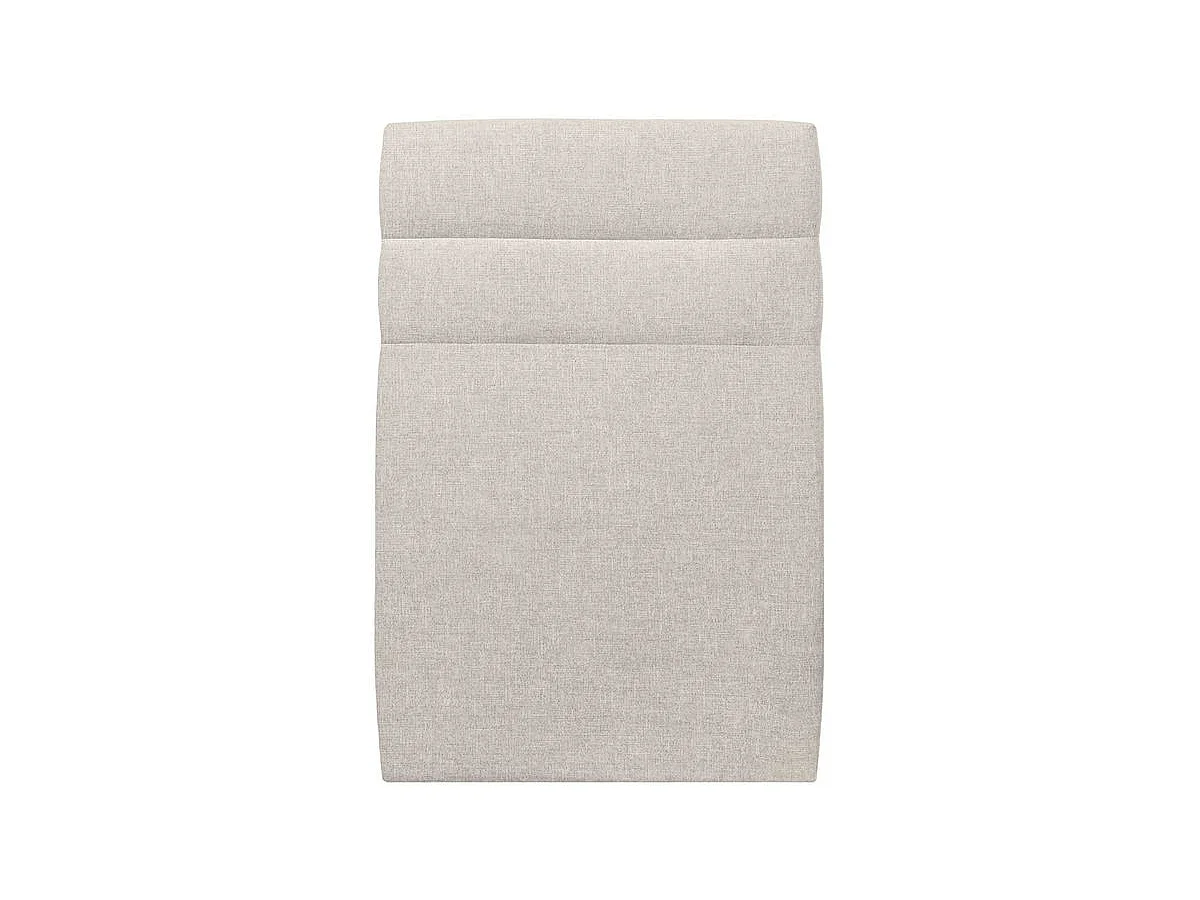 Lit 90x200cm avec tête de lit lignes tissu et sommier tapissier Beige clair - Hauteur totale : 35cm