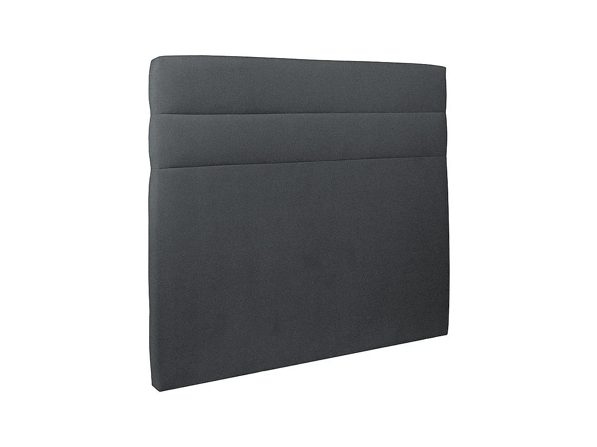 Lit coffre 180x200cm avec tête de lit lignes Velours Gris anthracite - Hauteur totale : 39cm