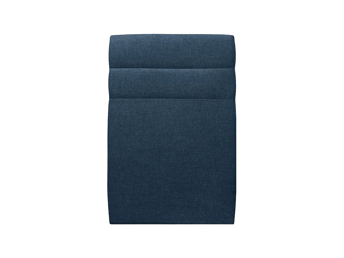 Lit 90x190cm avec tête de lit lignes tissu et sommier tapissier Bleu - Hauteur totale : 35cm