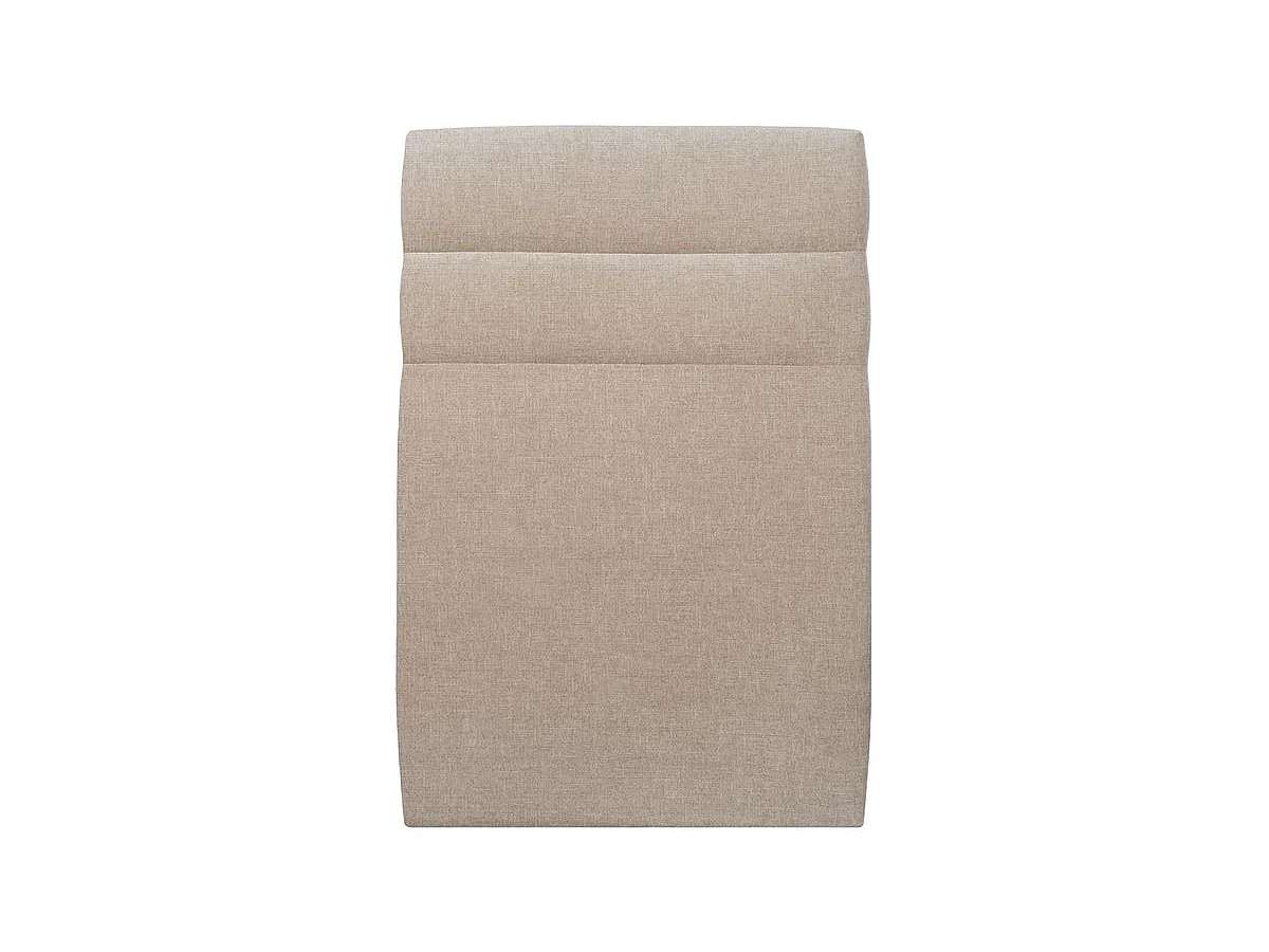 Lit 90x190cm avec tête de lit lignes tissu et sommier tapissier beige brun - Hauteur totale : 35cm