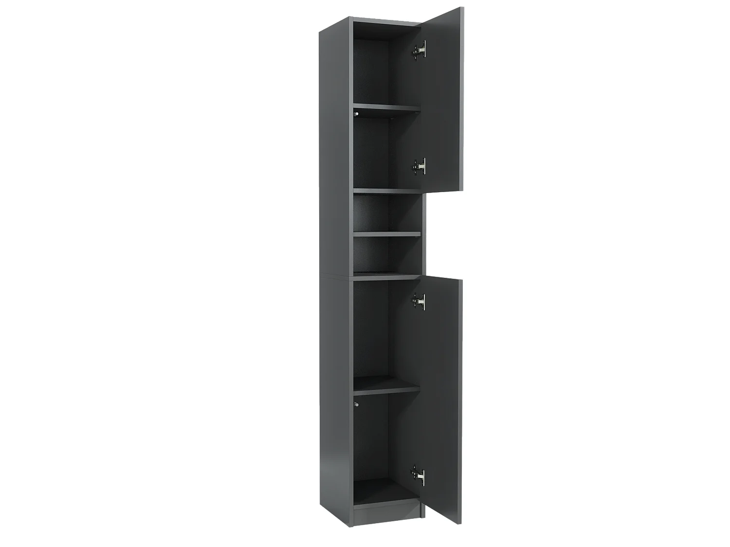 Colonne de salle de bain 2 portes, Armoire de rangement, Meuble vertical, Gain de place, Colonne de salle de bain, Antracite 30x180x31 cm