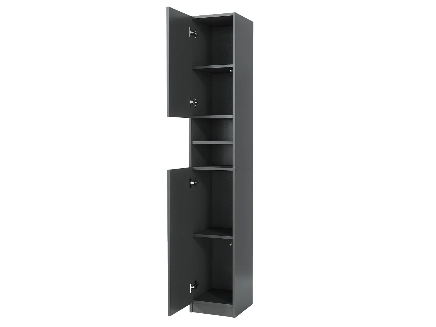 Colonne de salle de bain 2 portes, Armoire de rangement, Meuble vertical, Gain de place, Colonne de salle de bain, Antracite 30x180x31 cm