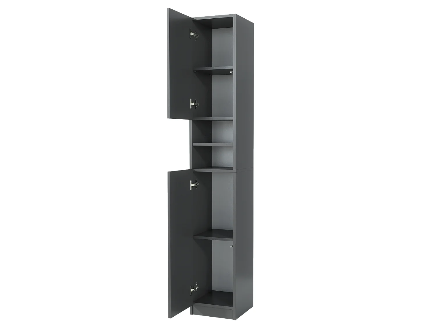 Colonne de salle de bain 2 portes, Armoire de rangement, Meuble vertical, Gain de place, Colonne de salle de bain, Antracite 30x180x31 cm