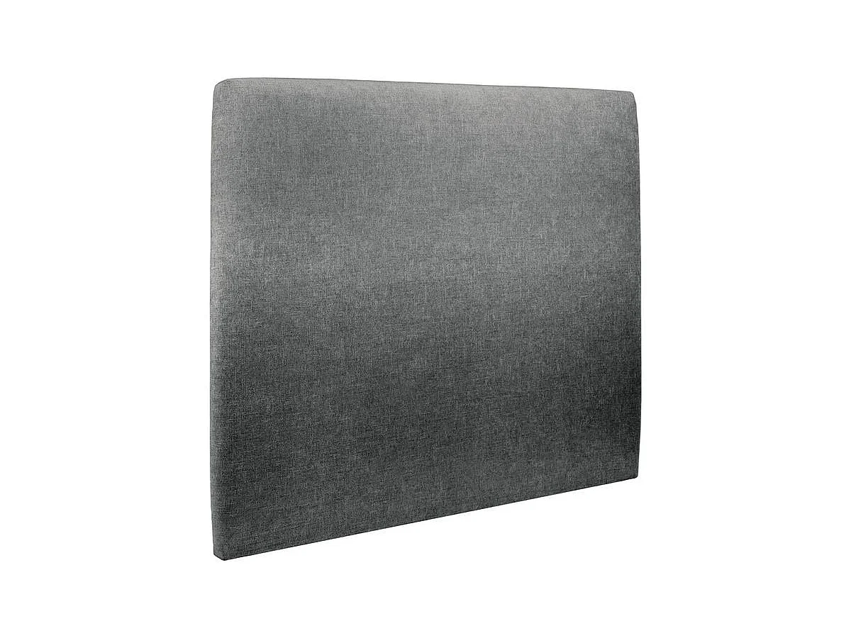 Lit coffre 140x200cm avec tête de lit tapissier Tissu Gris anthracite - Hauteur totale : 39cm